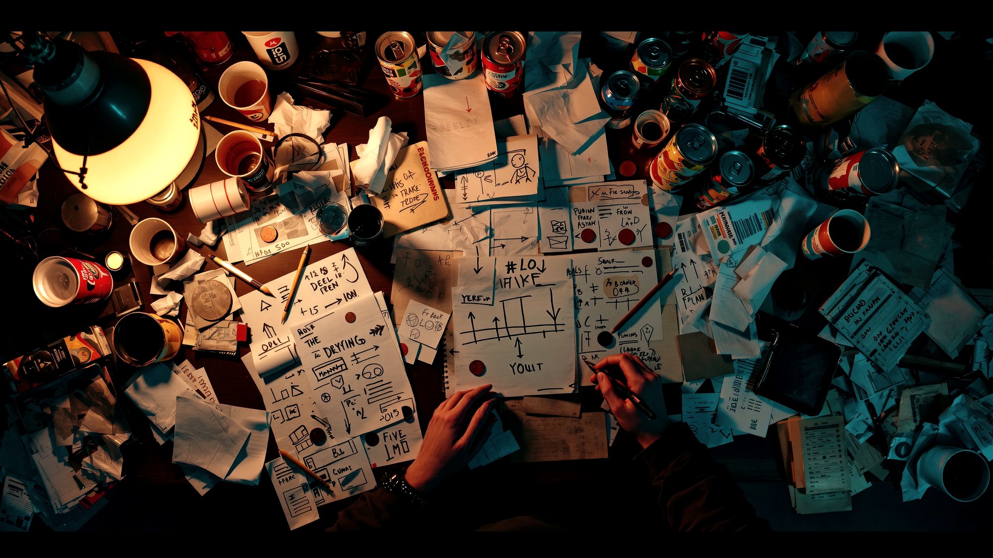 The cluttered desk
